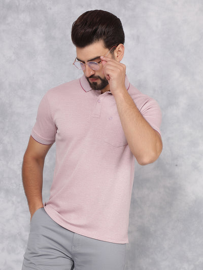 Purple Polo Neck T-Shirt-Men T-Shirts-Crimsoune Club