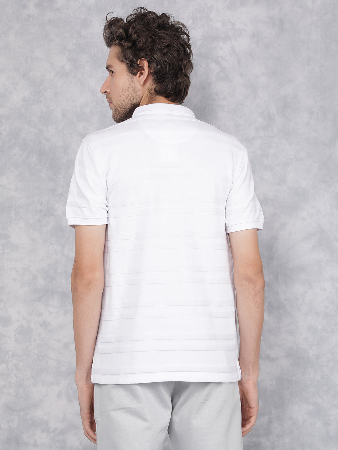 White Polo Neck T-Shirt-Men T-Shirts-Crimsoune Club