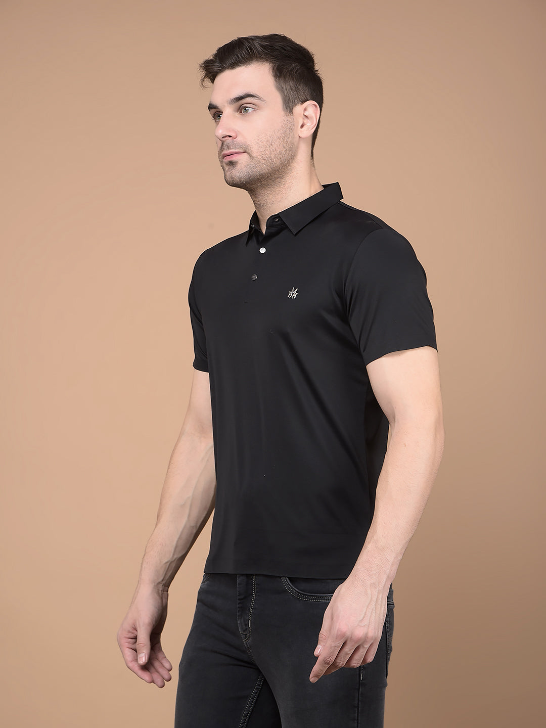 Black Polo Neck T-Shirt