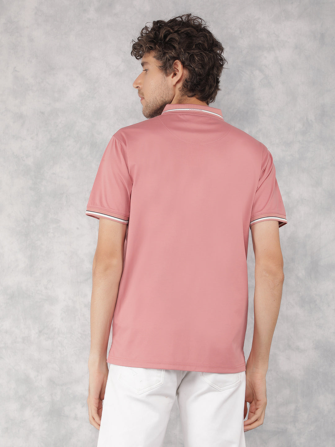 Pink Polo Neck T-Shirt-Men T-Shirts-Crimsoune Club