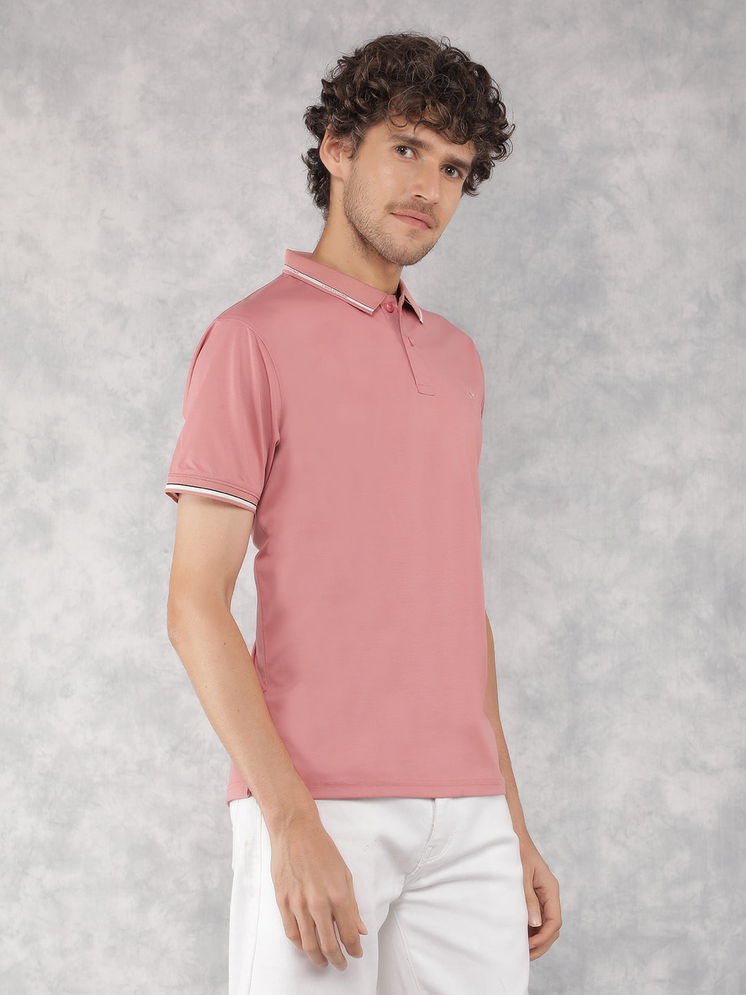 Pink Polo Neck T-Shirt-Men T-Shirts-Crimsoune Club