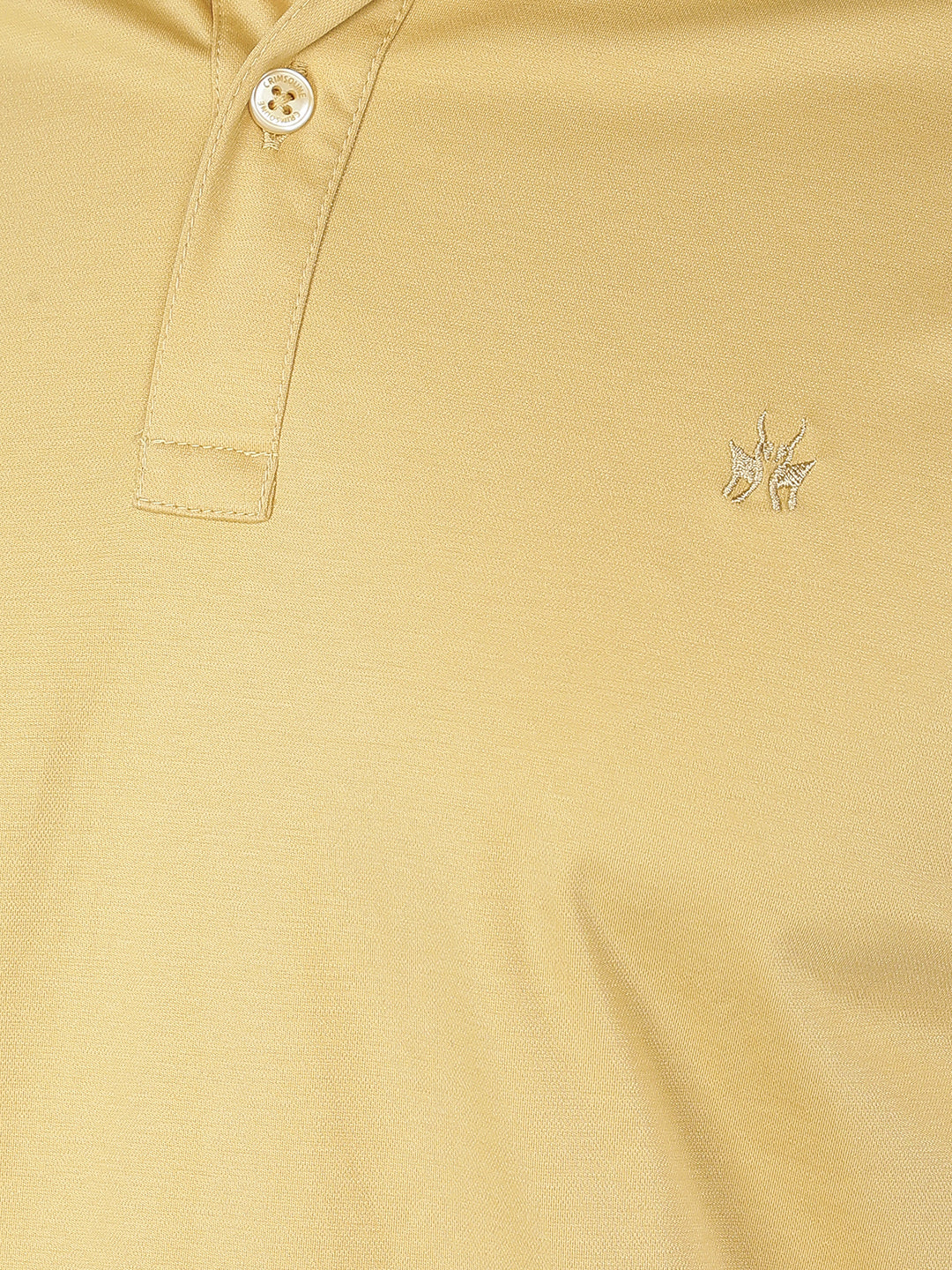 Mustard Polo Neck T-Shirt-Men T-Shirts-Crimsoune Club