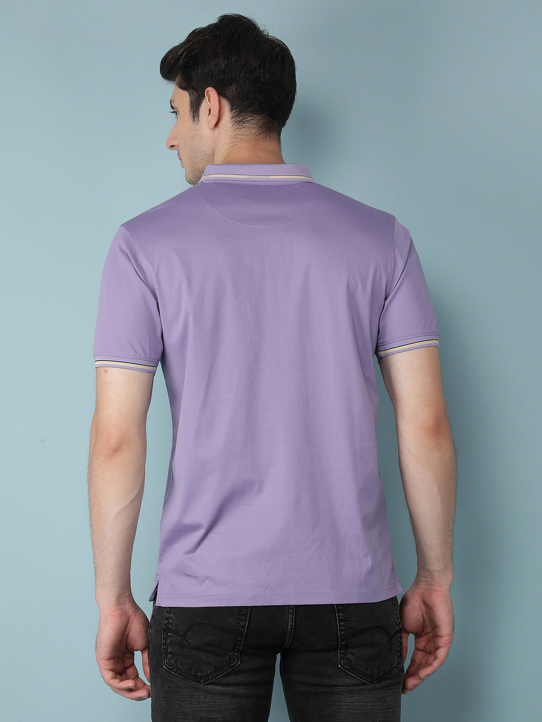 Purple Polo Neck T-Shirt-Men T-Shirts-Crimsoune Club