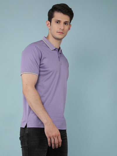 Purple Polo Neck T-Shirt-Men T-Shirts-Crimsoune Club