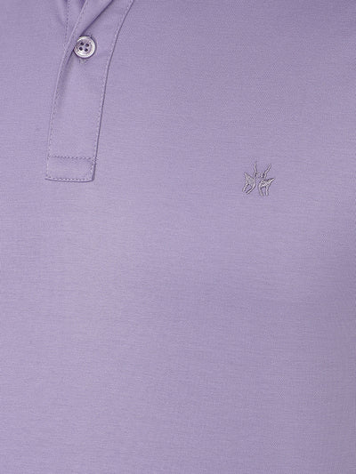 Purple Polo Neck T-Shirt-Men T-Shirts-Crimsoune Club