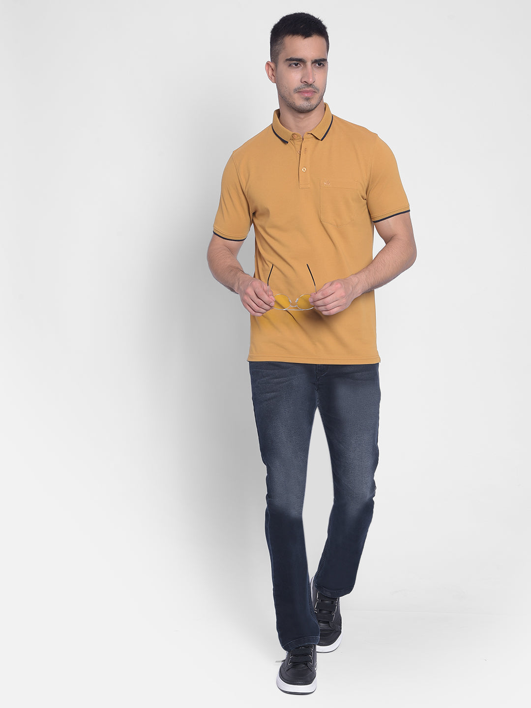 Mustard T-Shirt-Men T-Shirts-Crimsoune Club