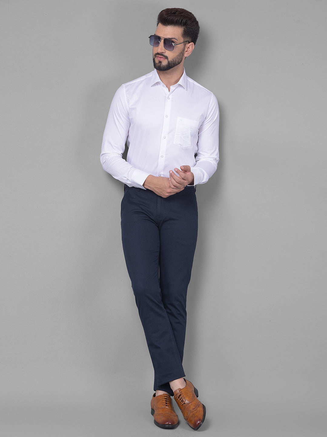 Navy Blue Trousers-Men Trousers-Crimsoune Club