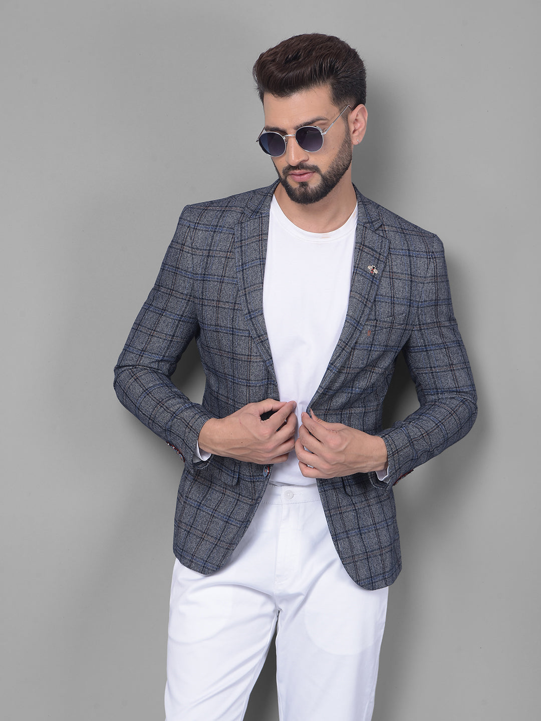 Grey checked blazer dress hotsell