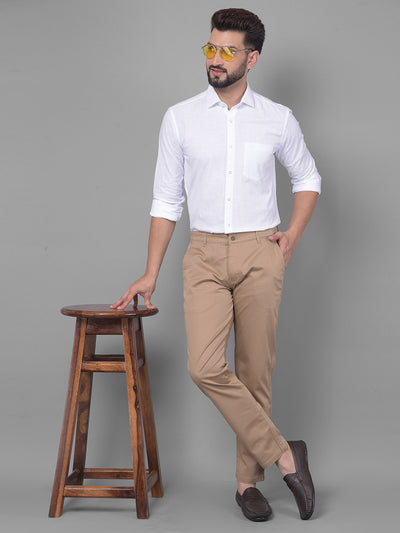 Beige Trousers-Men Trousers-Crimsoune Club