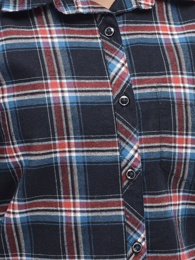 Red Checked Shirt-Girls Shirts-Crimsoune Club