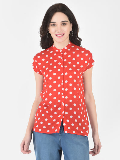 Red Polka Dot Hawaiian Shirt - Women Shirts