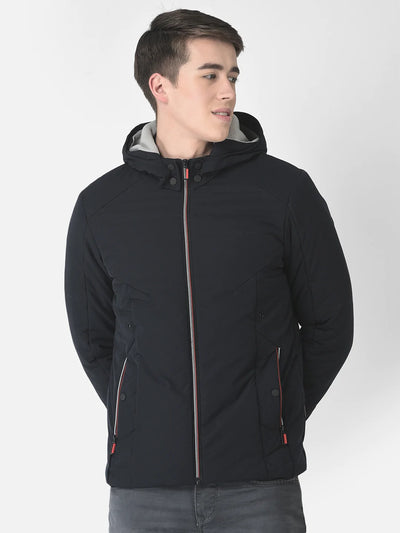  Navy Hooded Light-Padding Jacket 