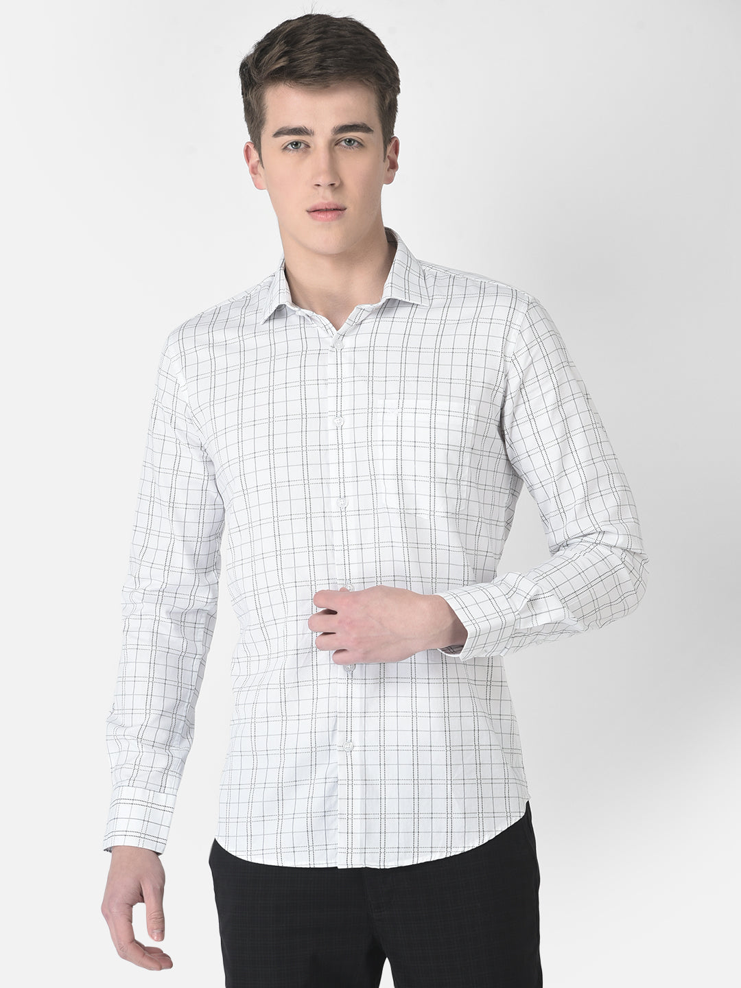  White Dot Checked Shirt