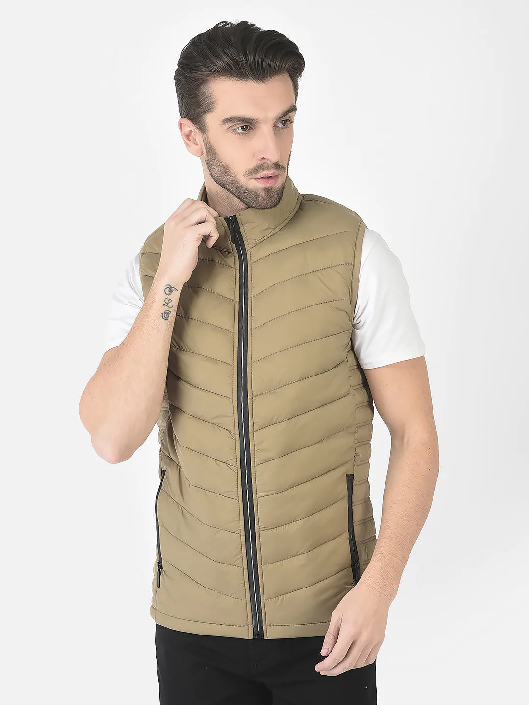  Khaki Light Padded Gilet 