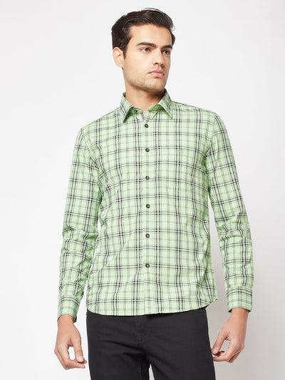  Bright Green Checked Shirt