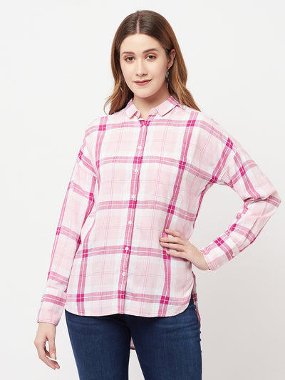 Pink Checked Shirt - Women Shirts