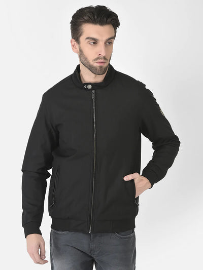  Black Casual Bomber Jacket