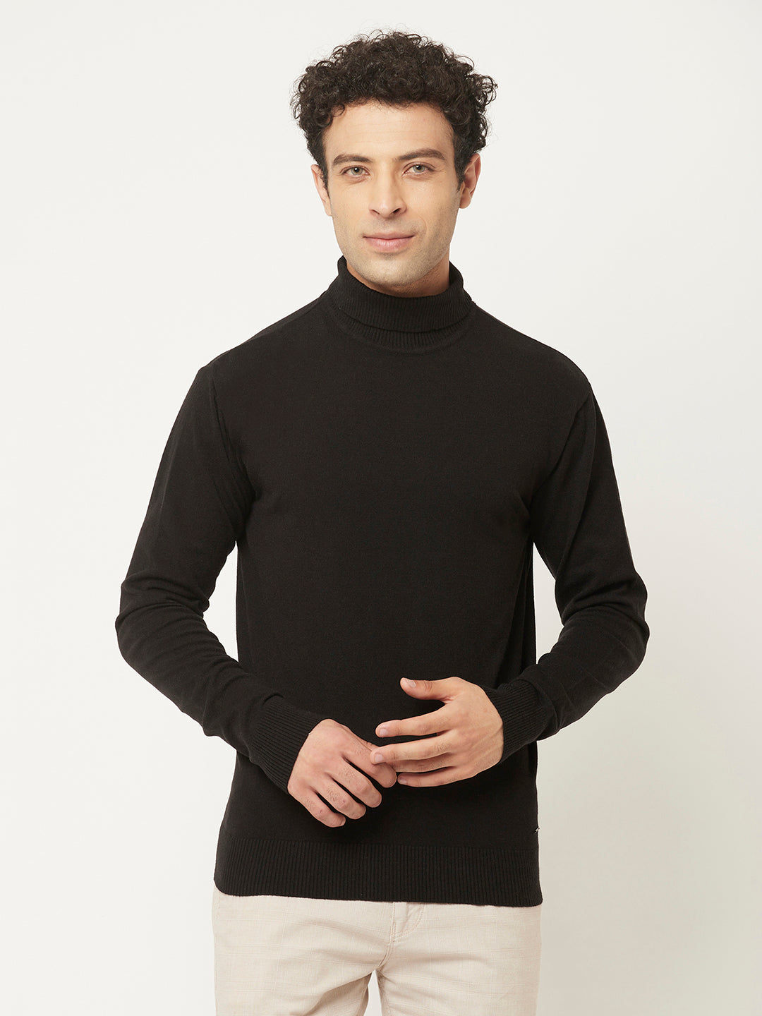 Black Sweater with High Neck