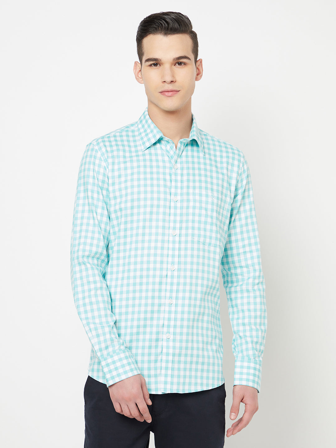 Green Gingham Checked Shirt