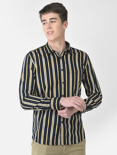  Black and Mustard Striped Shirt 