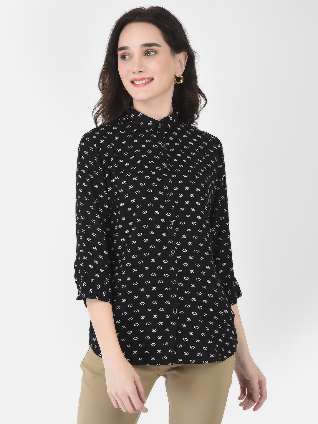 Black Printed Shirt - Women Shirts