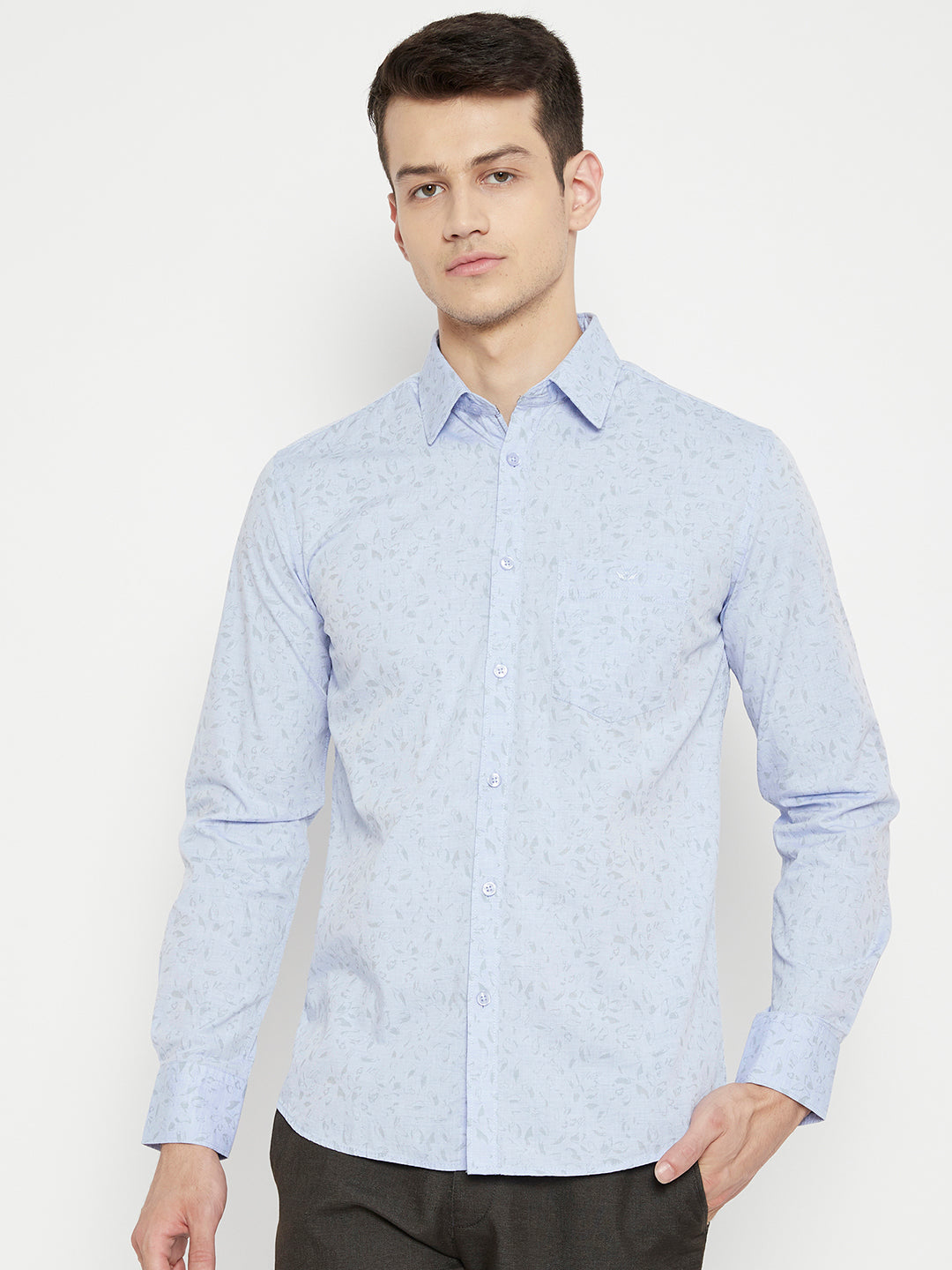 Blue Printed Slim Fit shirt - Men Shirts