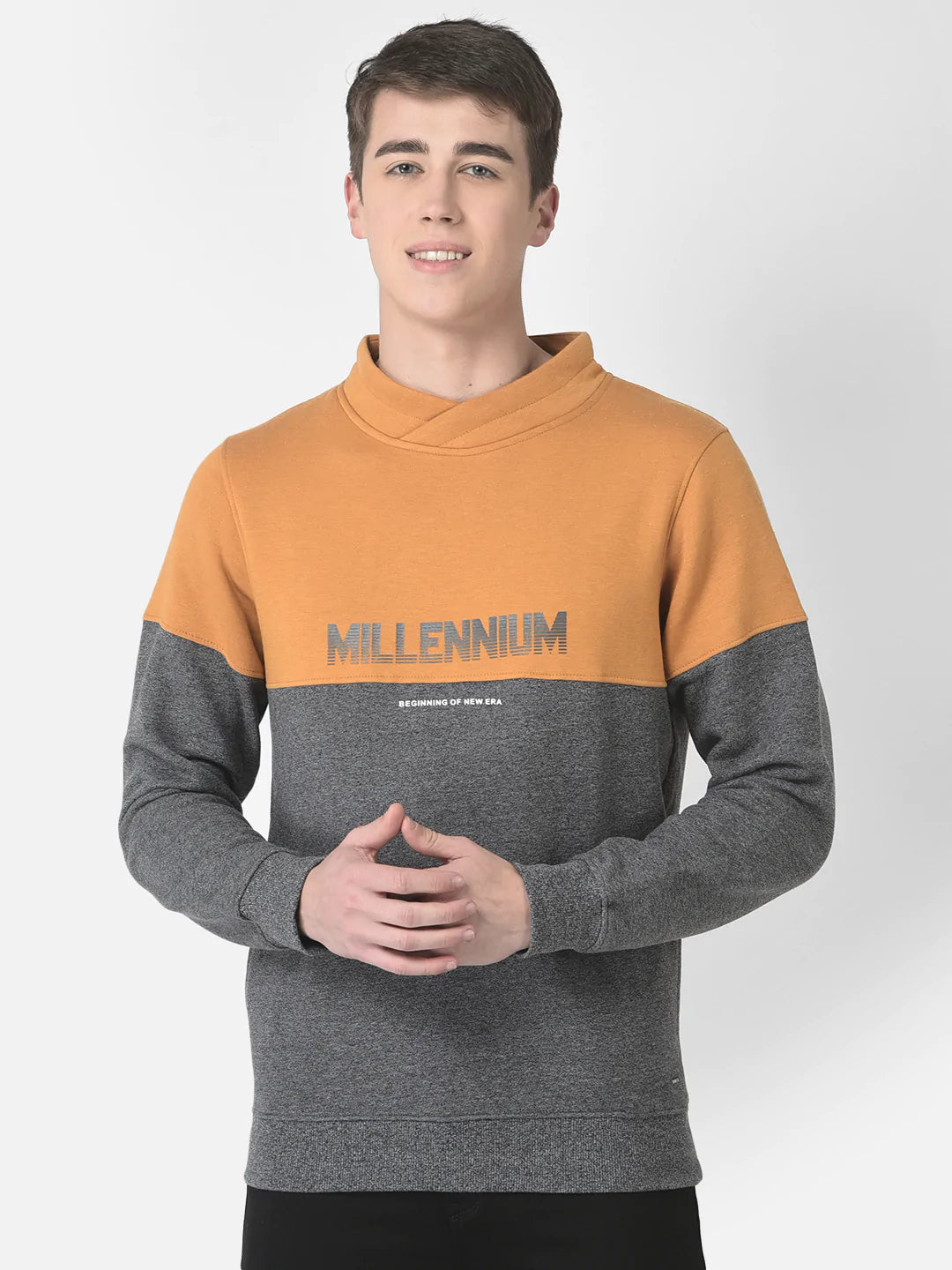  Mustard Colour-Blocked Millennium Sweatshirt