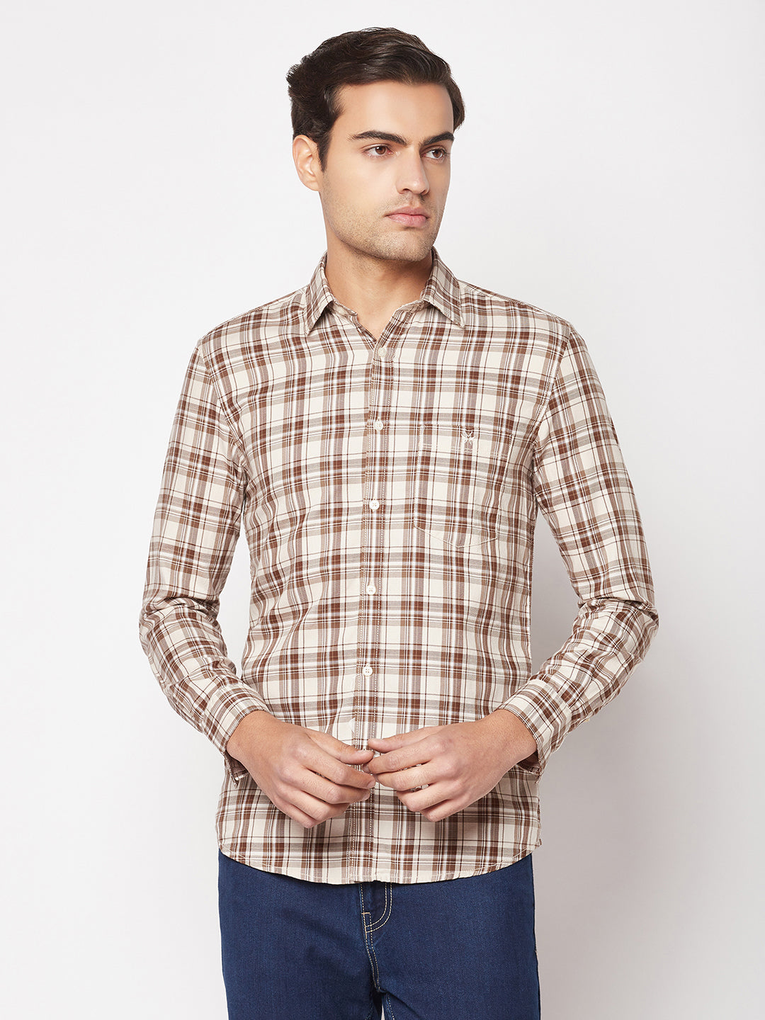  Brown Checkered Shirt