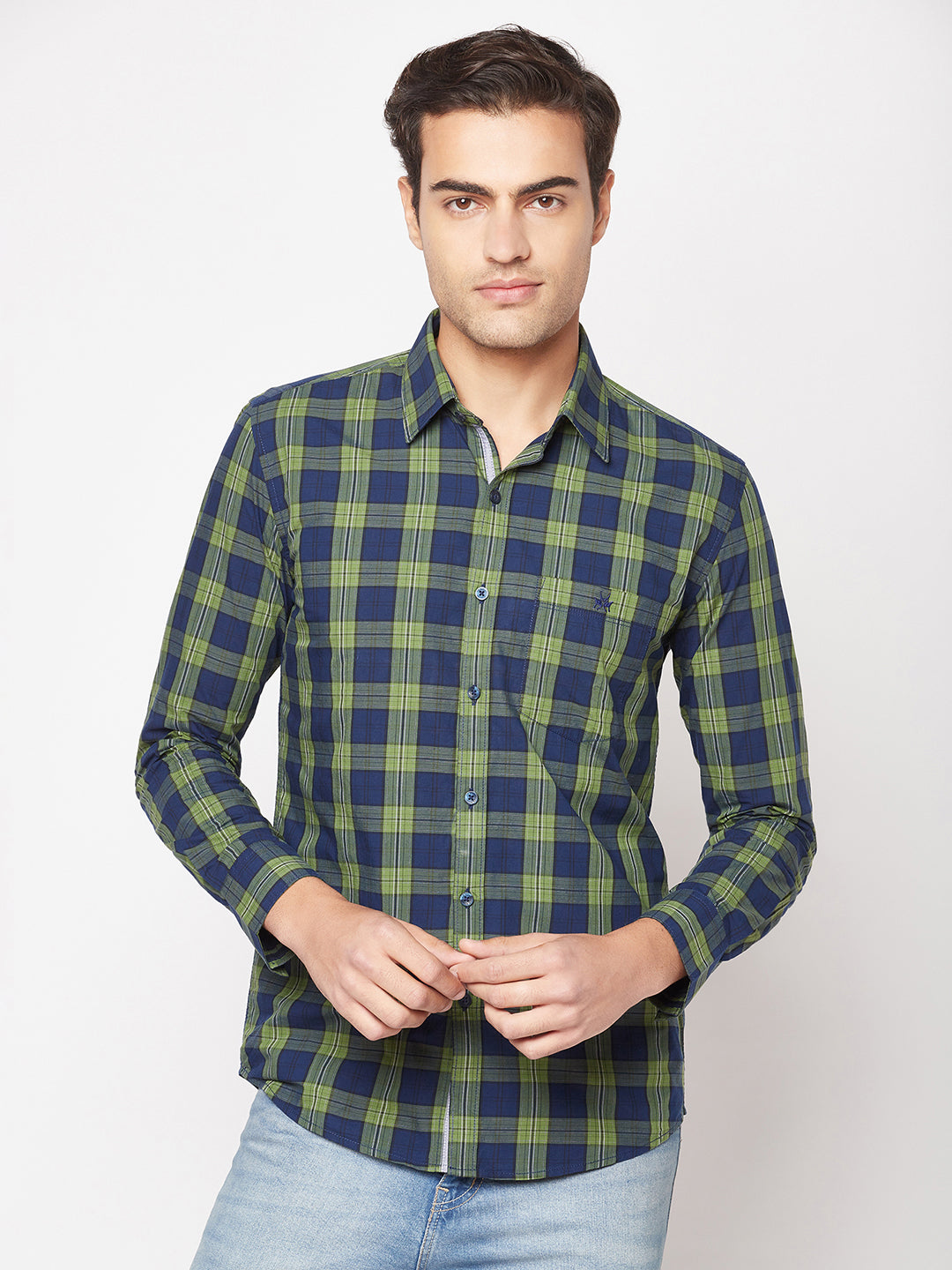  Checked Olive Shirt