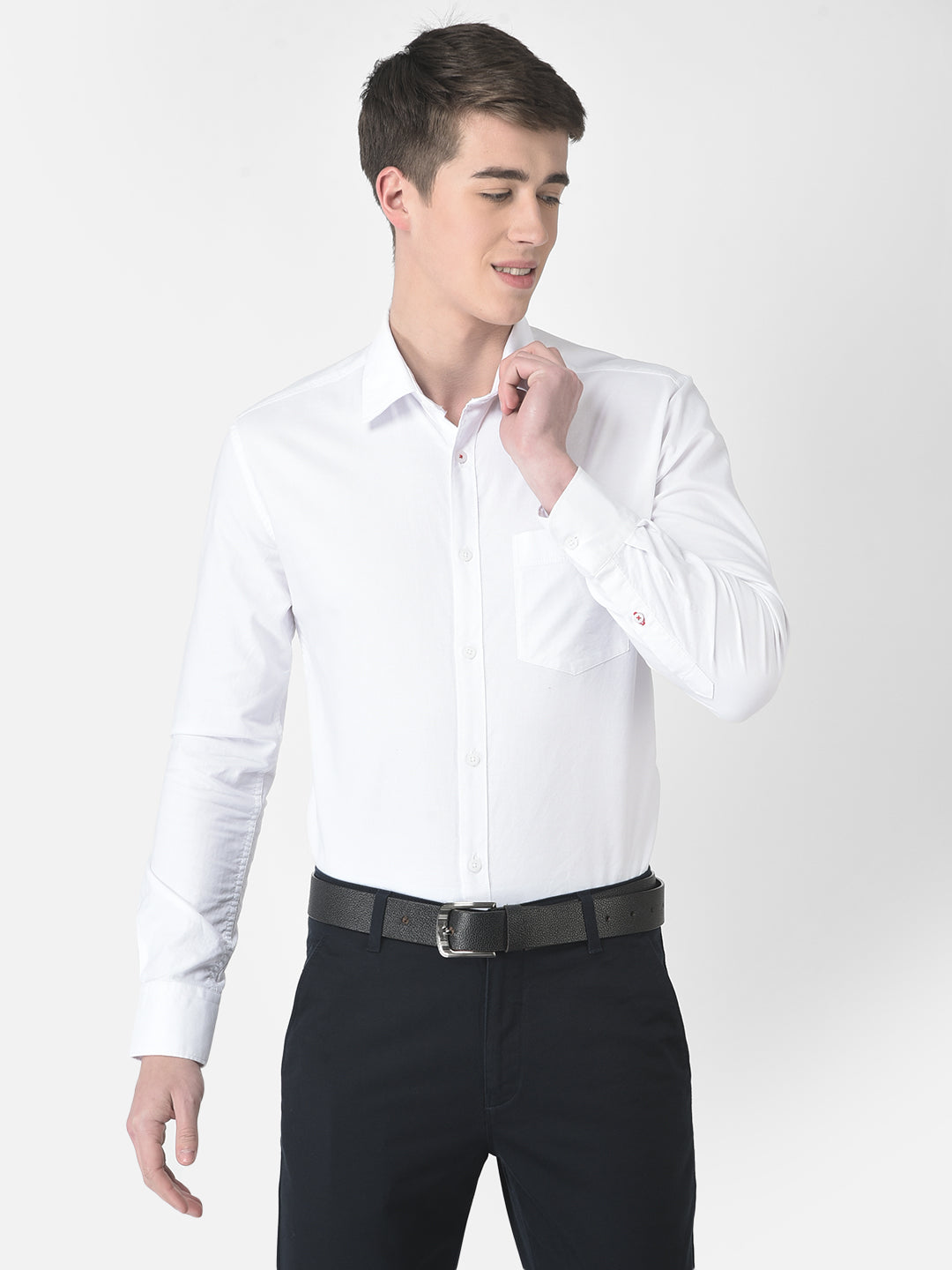  Plain White Formal Shirt 