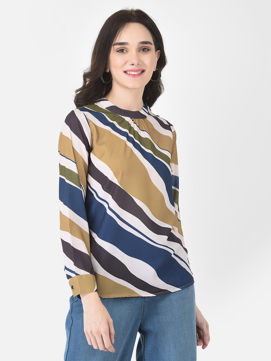 Abstract Print Top - Women Tops