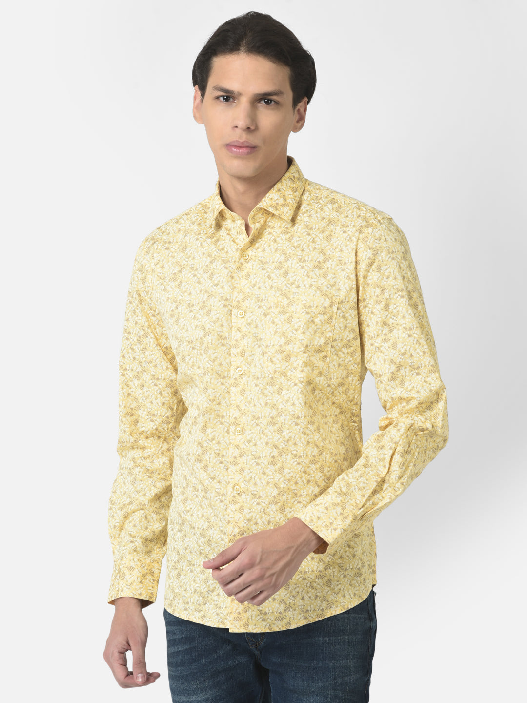 Yellow Shirt in Floral Print 