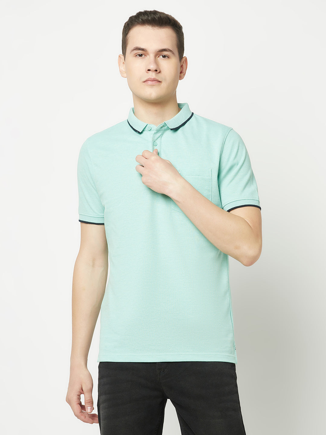  Mint Melange Polo T-Shirt