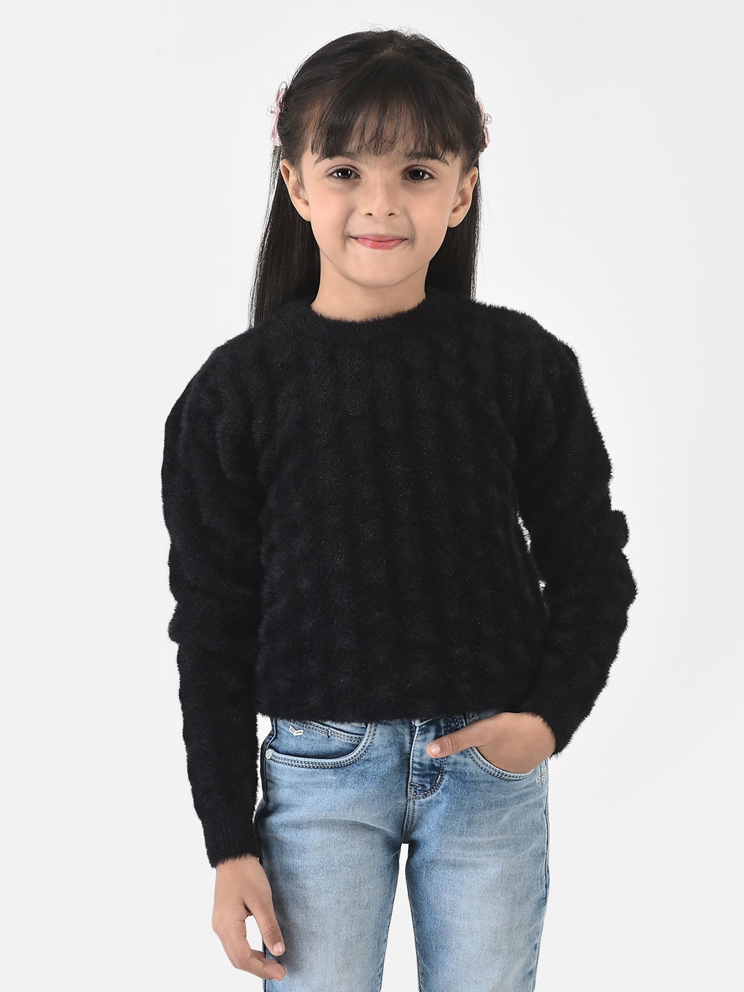 Black Sweater in Self-Designed Print