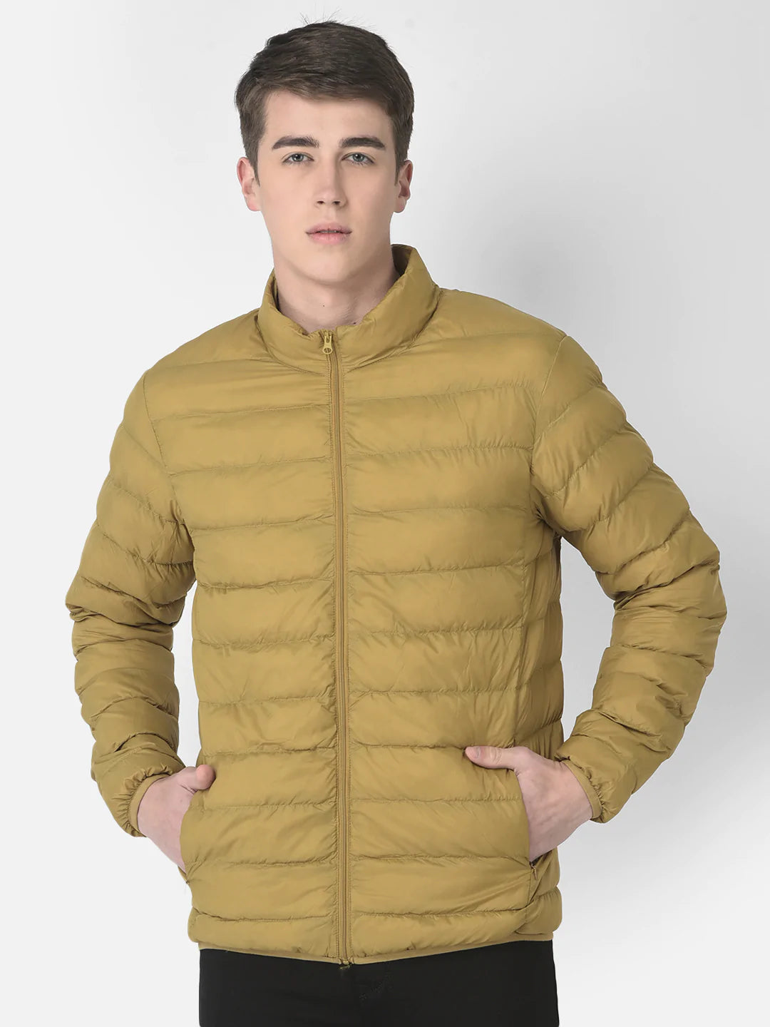  Puffer Jacket In Mustard Color