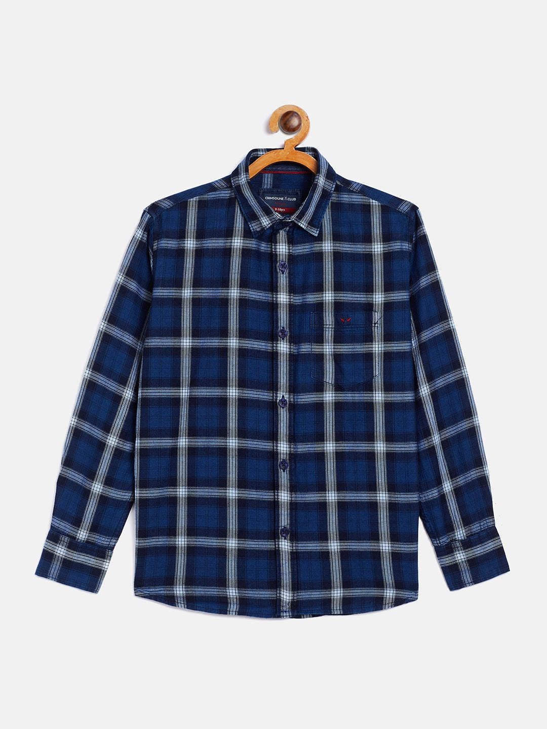 Navy Blue Checked Causal Shirt - Boys Shirts