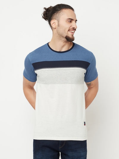 Multi-Color Colourblocked Round Neck T-Shirt - Men T-Shirts