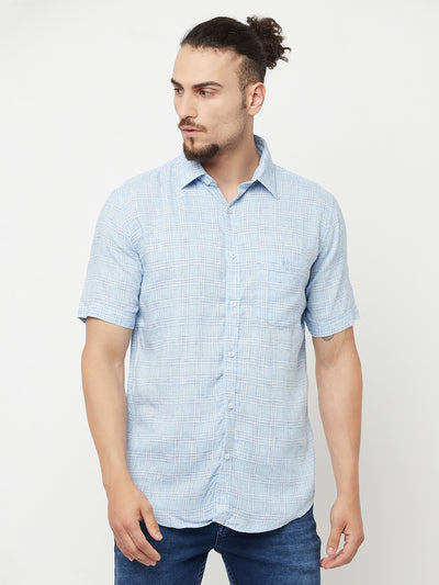 Blue Checked Casual Shirt - Men Shirts