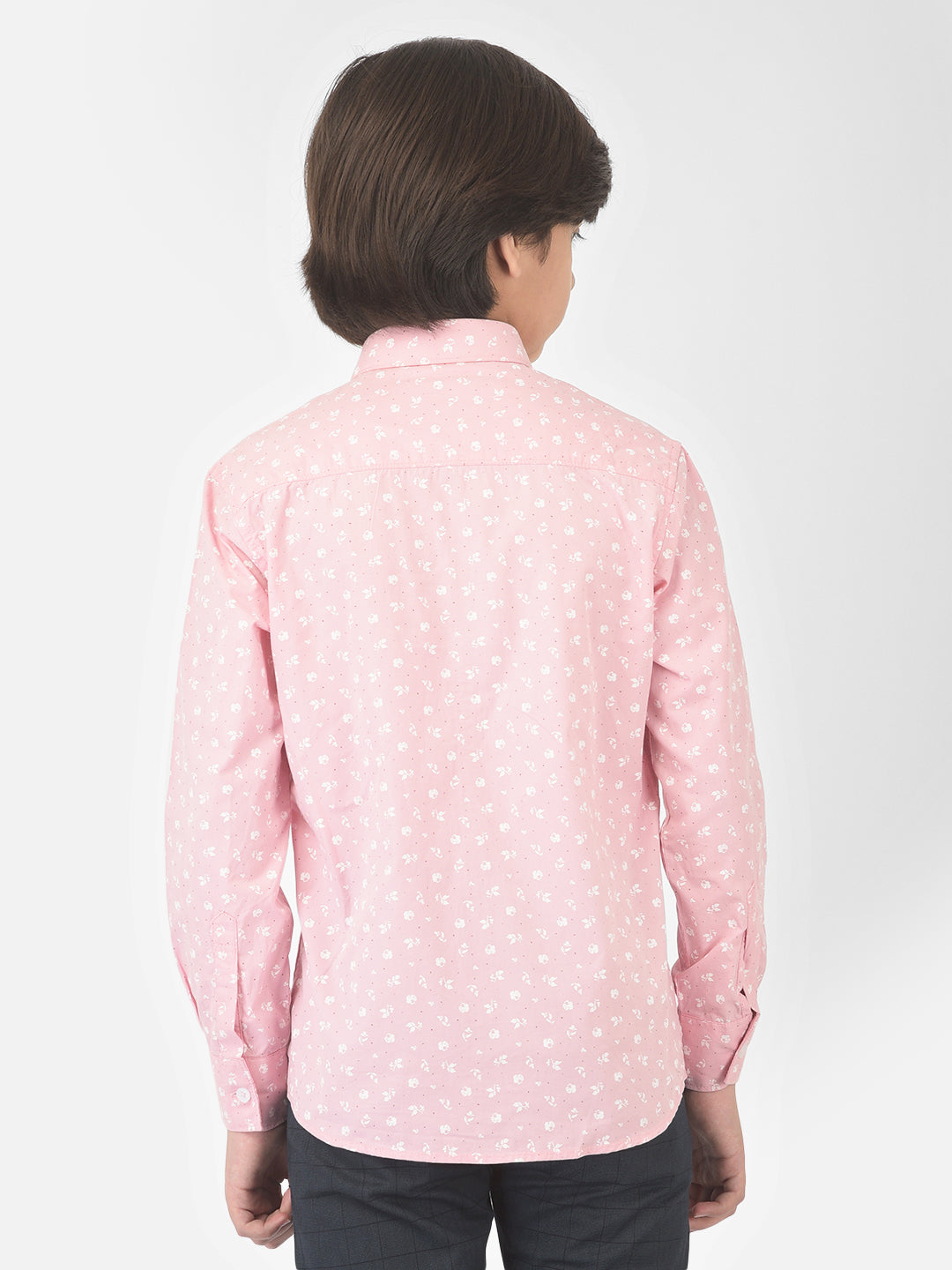 Pink Floral Printed Shirt - Boys Shirts