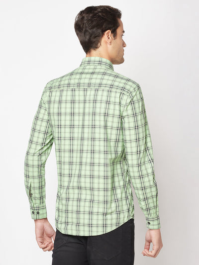  Bright Green Checked Shirt