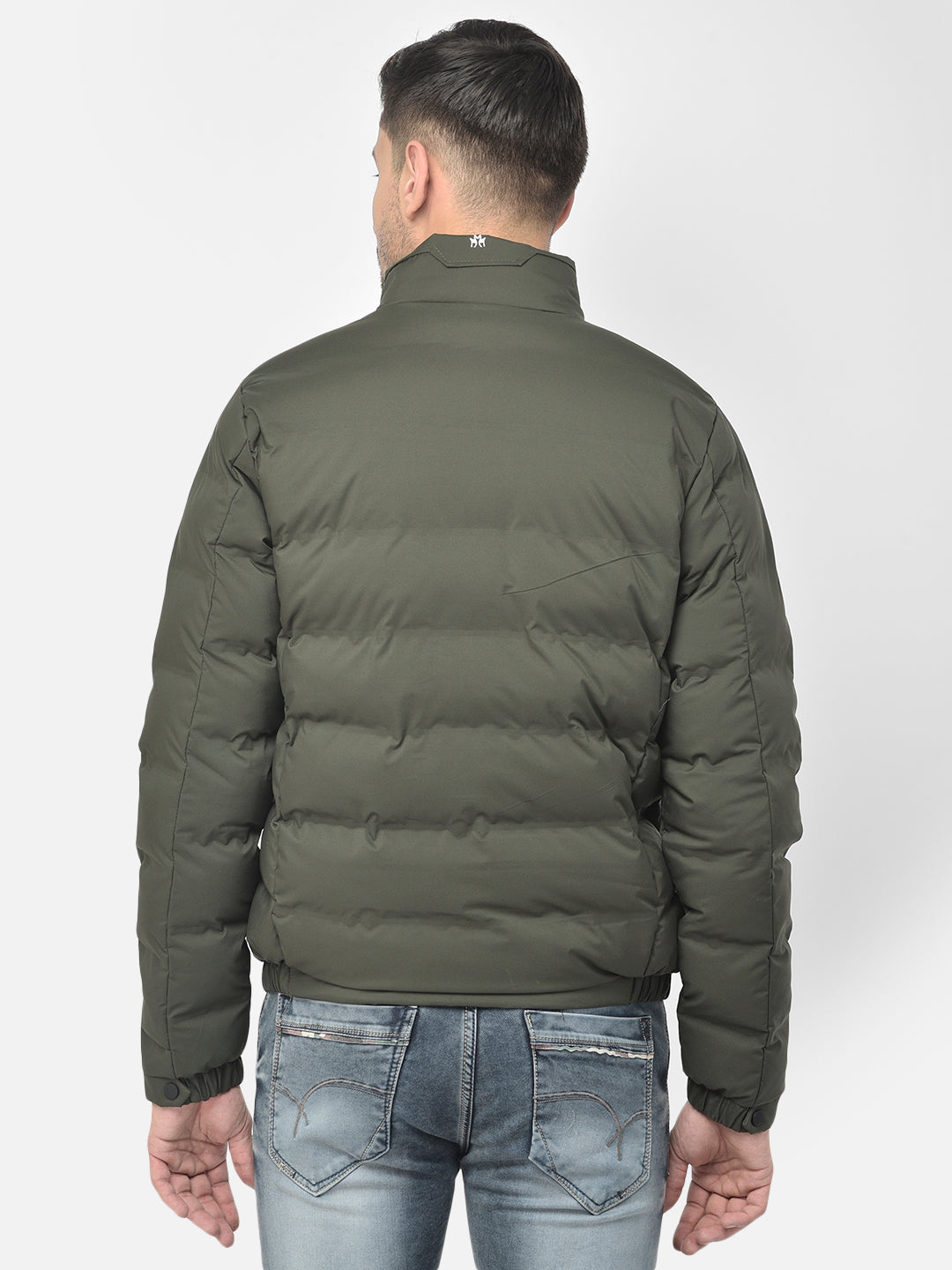 Puffer jacket olive best sale