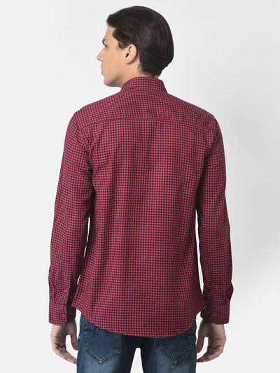 Shirt in Red and Black Gingham Checks