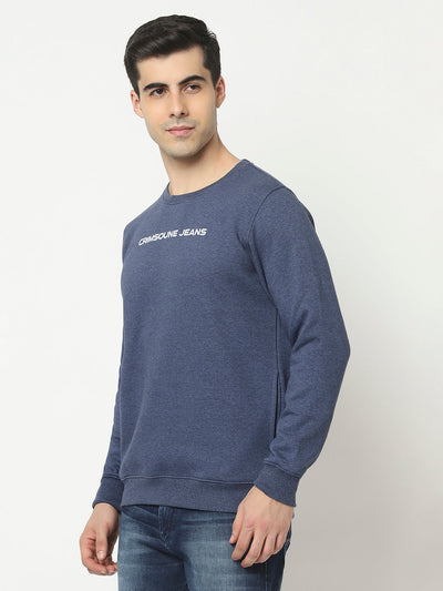  Blue Sweatshirt with Logo Work 