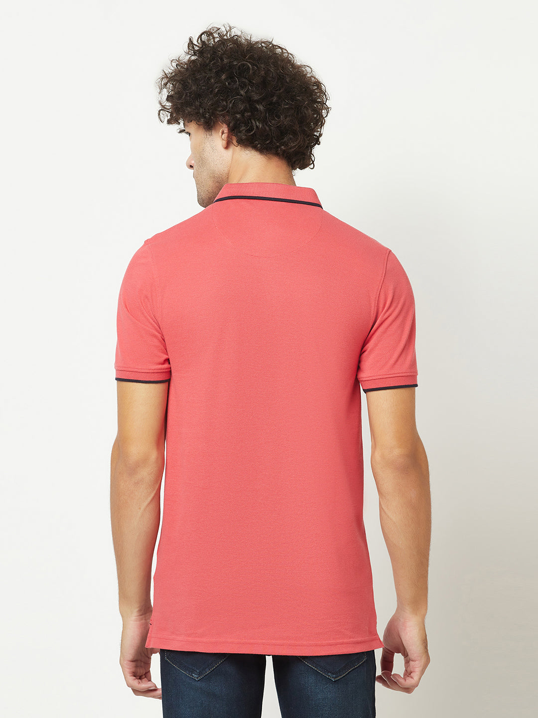  Bright Coral Minimal Polo T-Shirt