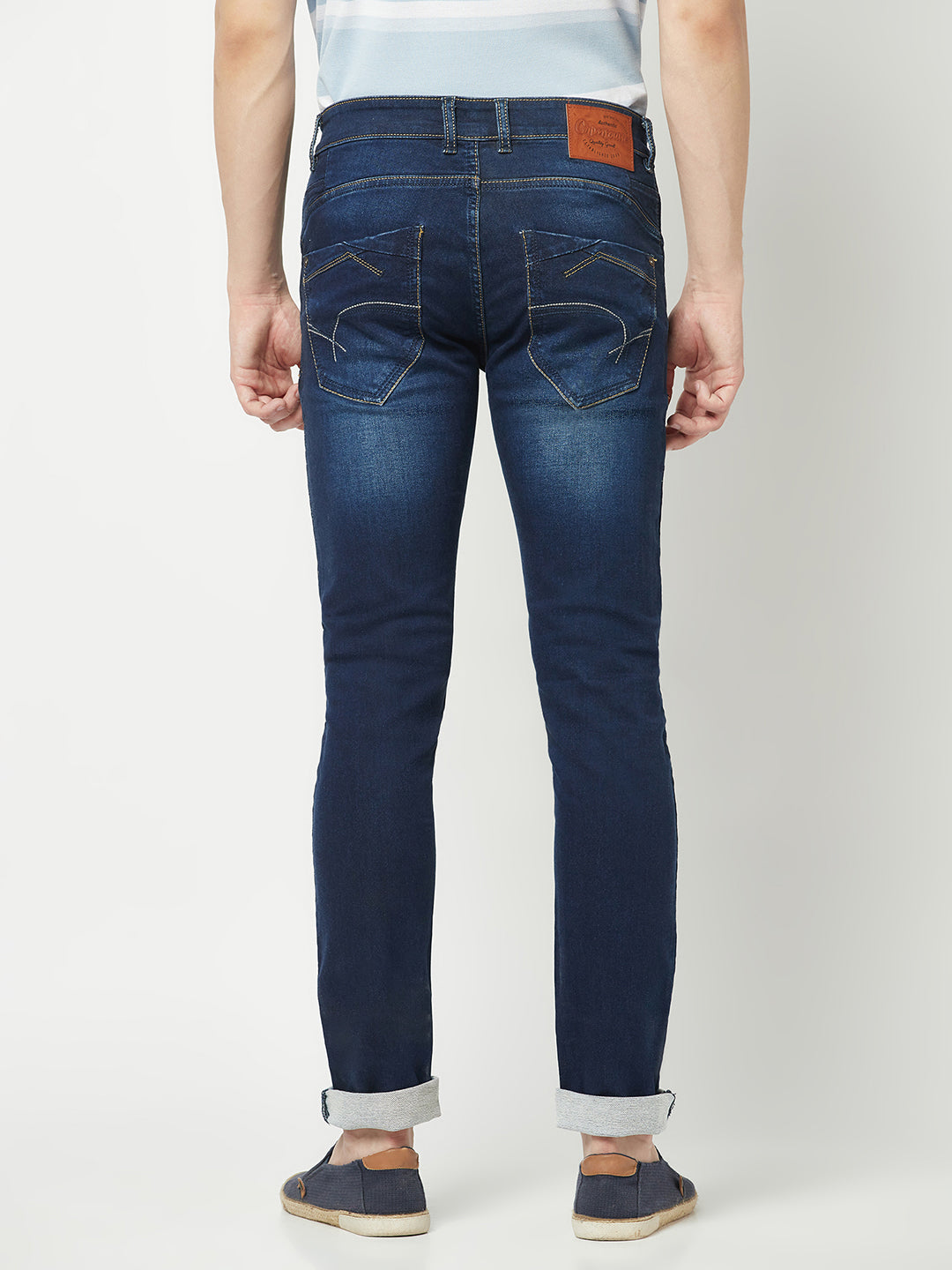  Blue Faded Slim-Fit Jeans