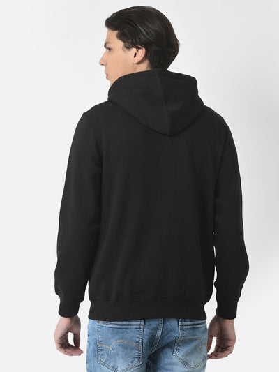 Black Zipper Sweatshirt with Hoodie