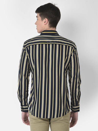  Black and Mustard Striped Shirt 