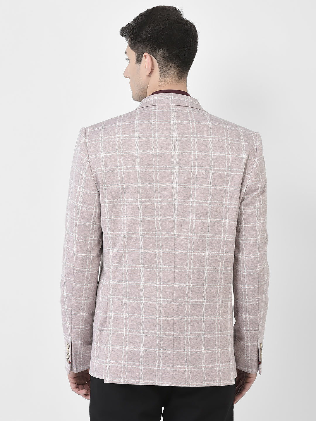 Pink checked blazer best sale