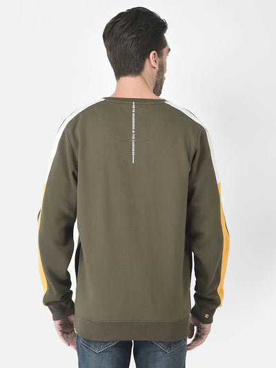  Olive Brand-Graphics Sweatshirt 