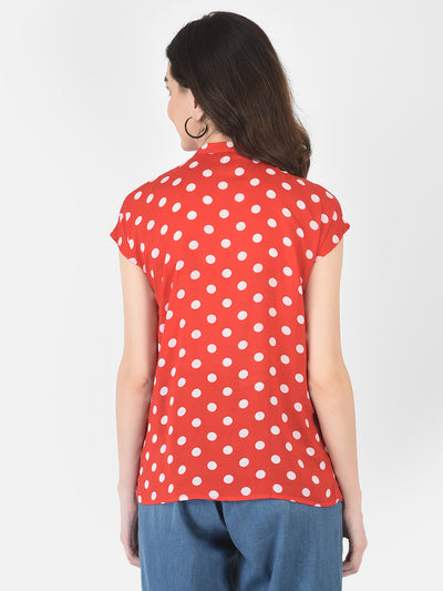 Red Polka Dot Hawaiian Shirt - Women Shirts